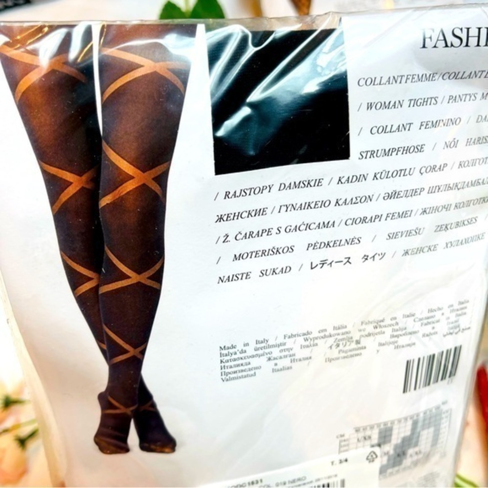 CALZEDONIA‎ ITALIAN Pantyhose Size 3/4 M/L - COLLANT Intreccio Devore SEXY!